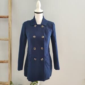 41 Hawthorn Women's Navy Blue Double Breasted Pea Coat Size XS